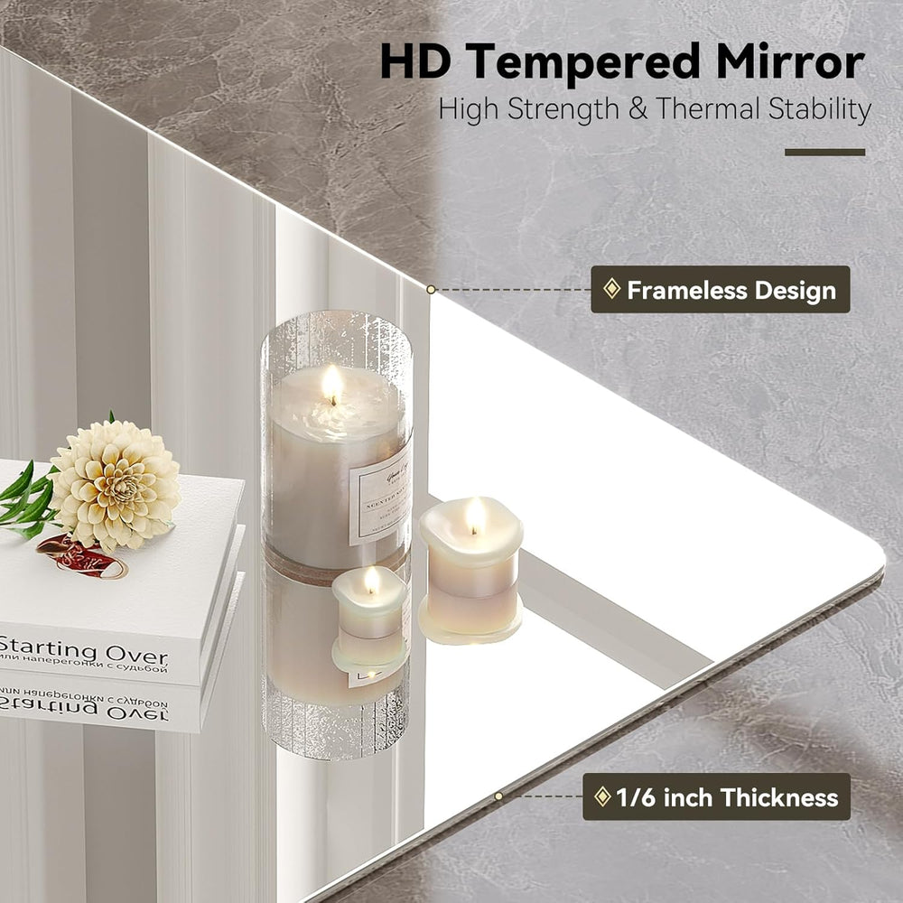 Brightify Frameless Mirror, 24x36 Inch Bathroom Mirrors for Over Sink, Temper...