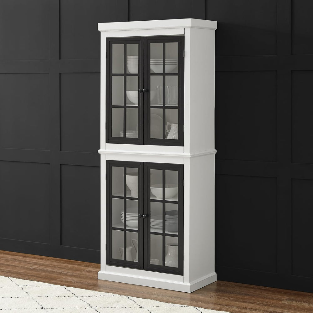 Maykoosh Tall Pantry Cabinet with Shelves - Stackable Kitchen & Laundry R...