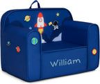 Delta Children Personalized Mix & Match Cozee Kids Chair with Interchangeable Patches, Space