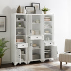 Maykoosh 3-Piece Pantry Set with Cabinets - Distressed White - Adjustable Shelves - 59.75" W x 15" D x 67.75" H