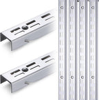 6 Pcs 47.5 Inches Shelf Rails Bracket Track Upright Closet System Hardware Adjustable Wall Standard Shelf Standards for Pantries, Linen Closets, Laundry Rooms, Utility Rooms (Sliver)