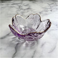 Small Jewelry Dish Tray, Flower Ring Dish Jewelry Tray, Nightstand Decor Glass Trinket Dish, Jewlery Plate Crystal Ring Holder Dish, Gifts Engagement Jewelry Bowl Dish for Rings, Earrings (Purple)