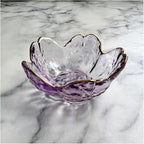 Small Jewelry Dish Tray, Flower Ring Dish Jewelry Tray, Nightstand Decor Glass Trinket Dish, Jewlery Plate Crystal Ring Holder Dish, Gifts Engagement Jewelry Bowl Dish for Rings, Earrings (Purple)