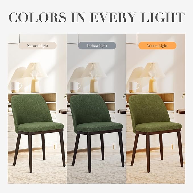 COLAMY Upholstered Dining Chairs Set of 4, Modern Kitchen Chairs with Back, L...