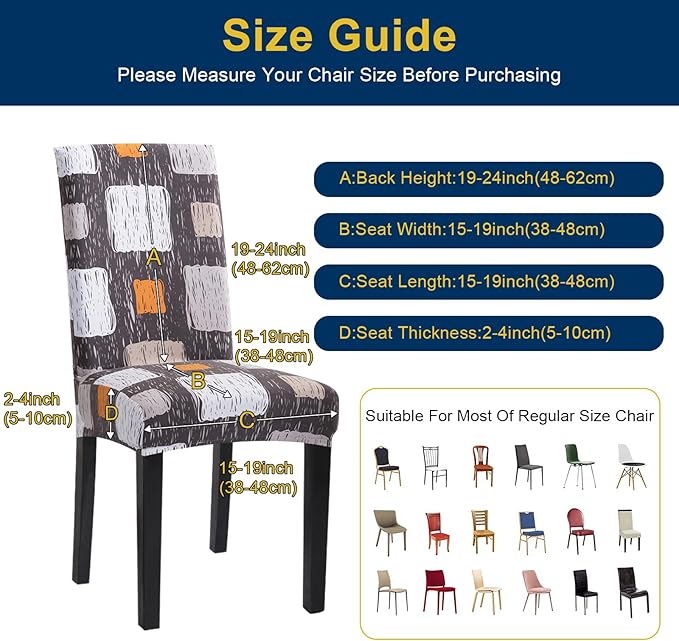 Chair Covers,Stretch Kitchen Chair Covers/Dining Chair Covers for Dining Room 8 Pack, Removable Washable Dining Chair Slipcovers for Home, Hotel, Banquet