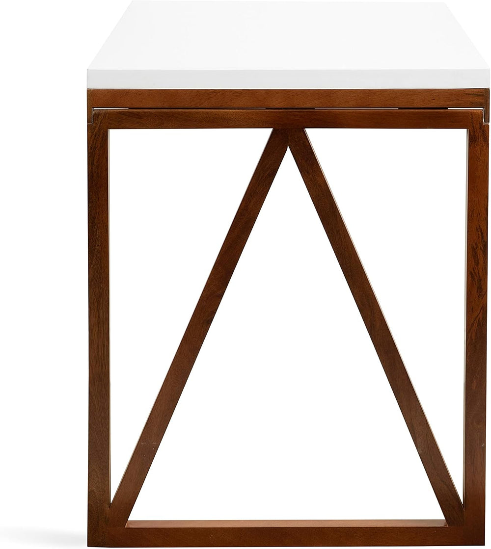 Kate and Laurel Kaya Modern Wall-Mounted Folding Table, 24 x 33 x 31, White a...