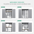 UDPATIO 38 Cu.ft Resin Outdoor Storage Shed with Floor, Vertical Plastic Tool Shed with Shelving Brackets for Backyard Pool Lawn Garden, Grey