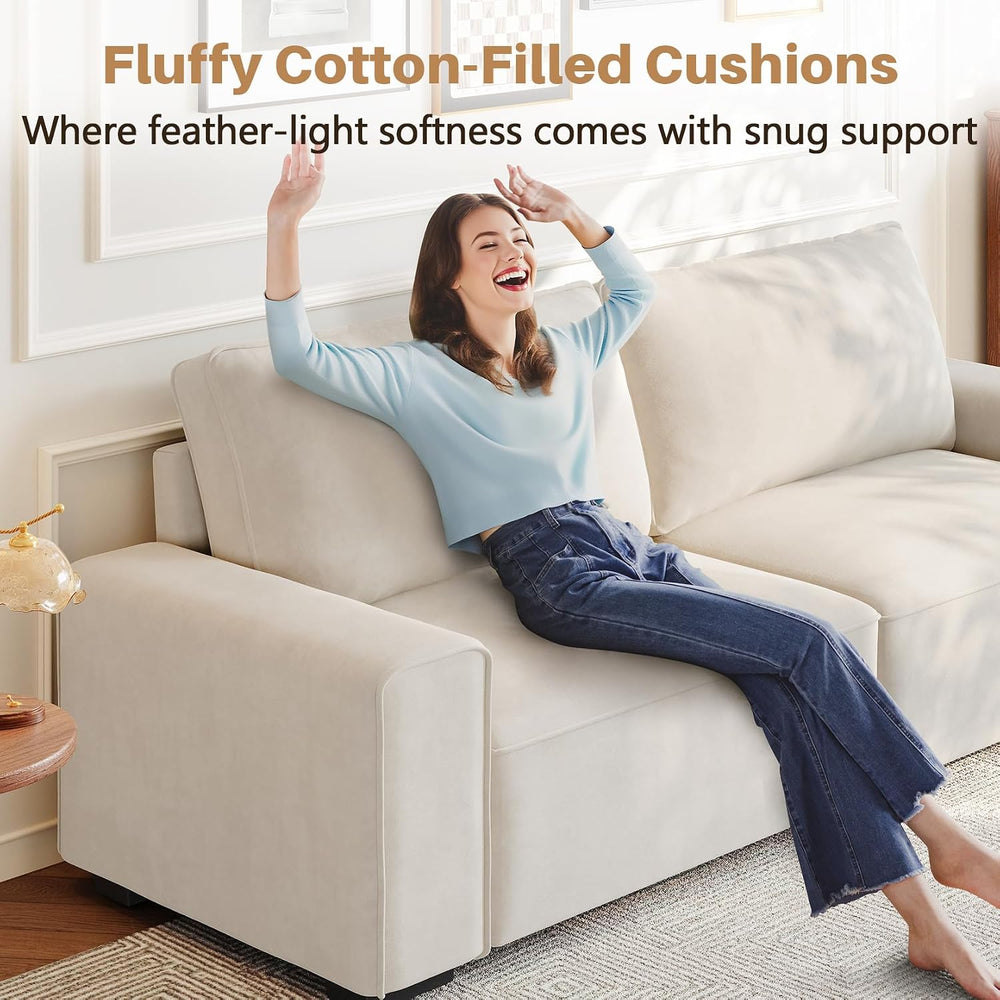 Vesgantti 85'' Chenille Couch for Living Room, 3 Seater Comfy Sofa wi...