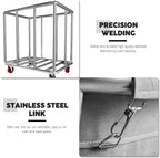 Commercial Laundry Cart on Wheels, 11.35 Bushels Large Roller with Removable Waterproof Canvas Lined Basket, Heavy Duty Stainless Steel for Hotels and Hospitals