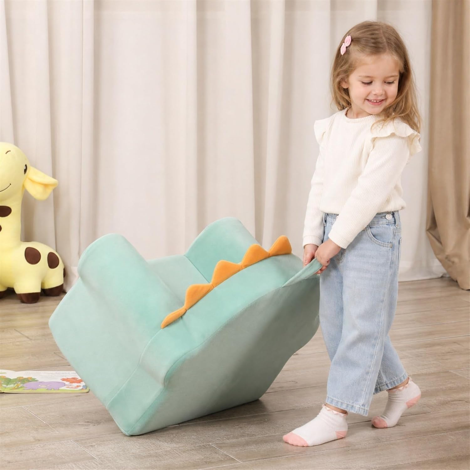 MOMCAYWEX Cuddly Toddler First Chair, Premium Character Chair, Green, 18 Month up to 3 Years