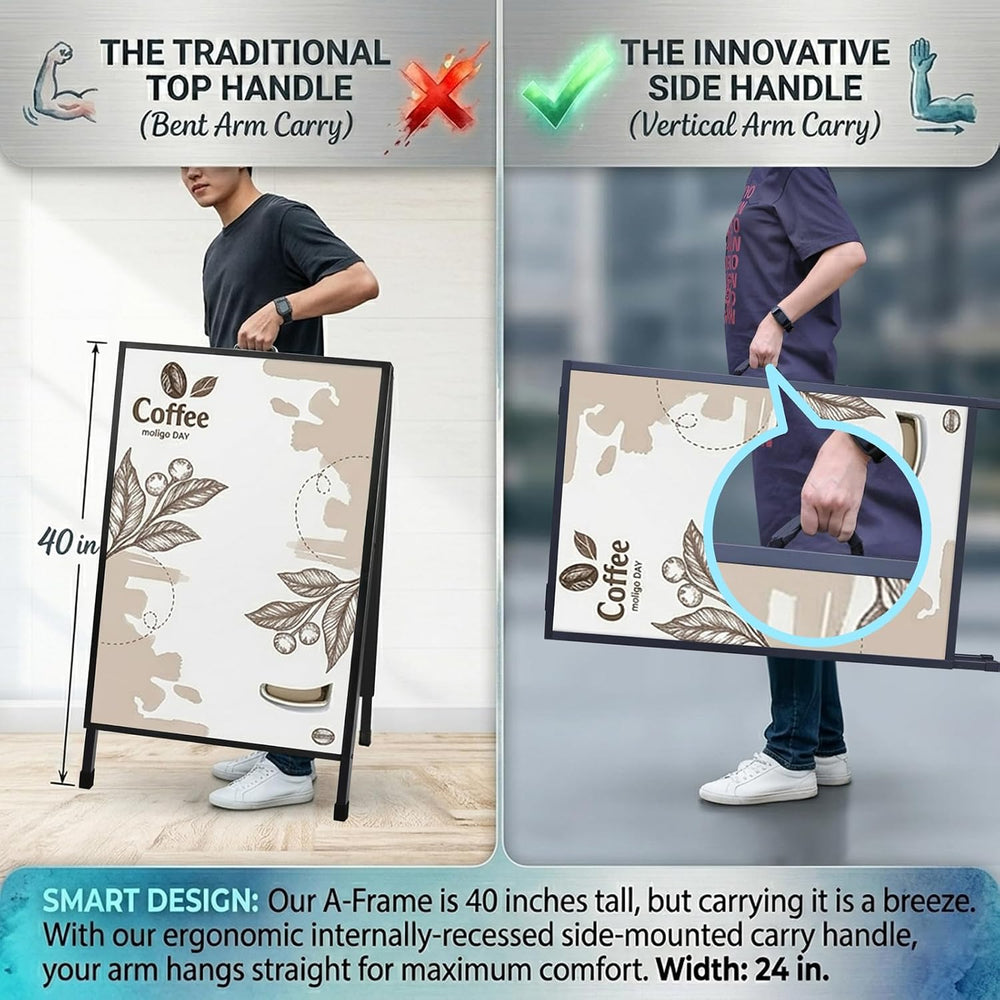 Pionites Heavy Duty Slide-in Folding A Frame Sign Sidewalk Sign 24x 36 Inch S...