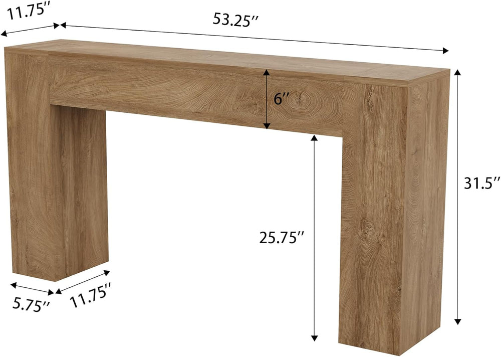 Epecoya 53-Inch Wood Console Table for Entryway Living Room, Oak Brown