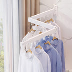 Clothes Drying Rack Wall Mounted,Drying Rack Clothing,Clothes Hanging Rack,Retractable,Collapsible(Tri-Fold), White Color(Ring)