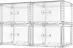 Vtopmart 4 Pack 18QT Clear Stackable Storage Drawers,Easily Assemble Closet Organizers,Plastic Storage Bins for Bathroom,Cabinet,Kitchen Pantry,Under Sink Organization(Medium)