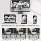 Modern Dining Chairs Set of 4, Faux Leather Upholstered Kitchen Chairs with Curved Back and Metal Legs, Mid Century Chairs for Dining Room, Kitchen, or Café (Light Gray)