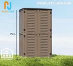 HOMSPARK Storage Shed Weather Resistance, Multi-Purpose Outdoor Storage Cabinet for Backyards and Patios, Horizontal Storage Shed for Lawnmower, Patio Accessories (Coffee, Tall - 53 cu.ft)
