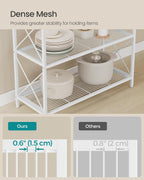 SONGMICS 5-Tier Metal Storage Rack, Shelving Unit with X Side Frames, Dense Mesh, 12.6 x 31.5 x 57.3 Inches, for Entryway, Kitchen, Living Room, Bathroom, Industrial Style, Cloud White UBSC185W01