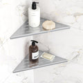 Corner Shower Shelves, 10” Recessed Tile Shower Shelf, 304 Stainless Steel Grout in Corner Tile Shower Shelves, No Drilling, Brushed Nickel, 2 Pack