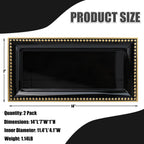2 Pack Black Bathroom Vanity Tray for Countertop with Beads, Small Plastic Toilet Tank Versatile Storage Organization Tray for Makeup, Perfume, Desk, Kitchen, Candles, 14"x7"x1", 36B