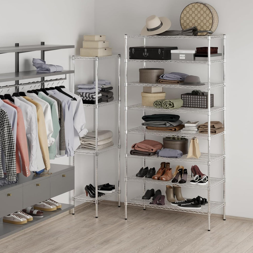 21" Deep x 42" Wide x 86" Height Wire Shelving Kit | 8-Tier | NSF Commercial Storage Rack Unit