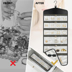 CHICECO Hanging Jewelry Organizer With Zippered Pockets,40 Pockets Travel Jewelry Organizer Storage for Cloest,Wall,Door