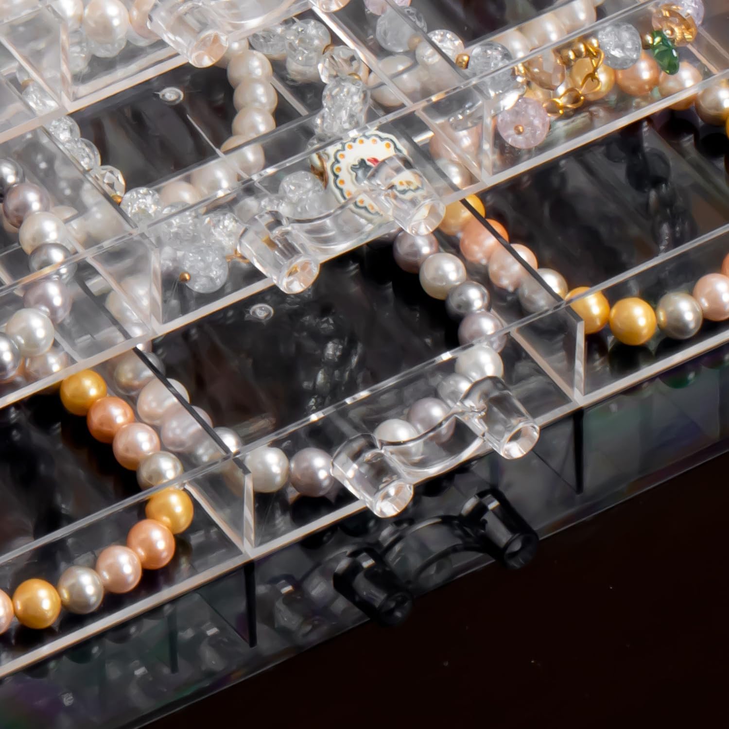 SPAKOWN Earring Organizer Box Large 18 Compartments | Jewelry Holder Organizer with 3 Drawers Stackable Earring Bracelet Storage Case Jewelry Boxes for Women (Clear)