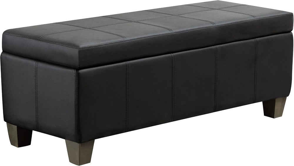 41" Storage Ottoman, Storage Bench with Safety Hinge, Upholstered Synthe...