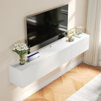 Floating TV Stand with 3 Doors, 70IN Wall Mounted TV Cabinet, Floating Media Console Entertainment Center with Storage, Under TV Shelf for Bedroom Living Room,White