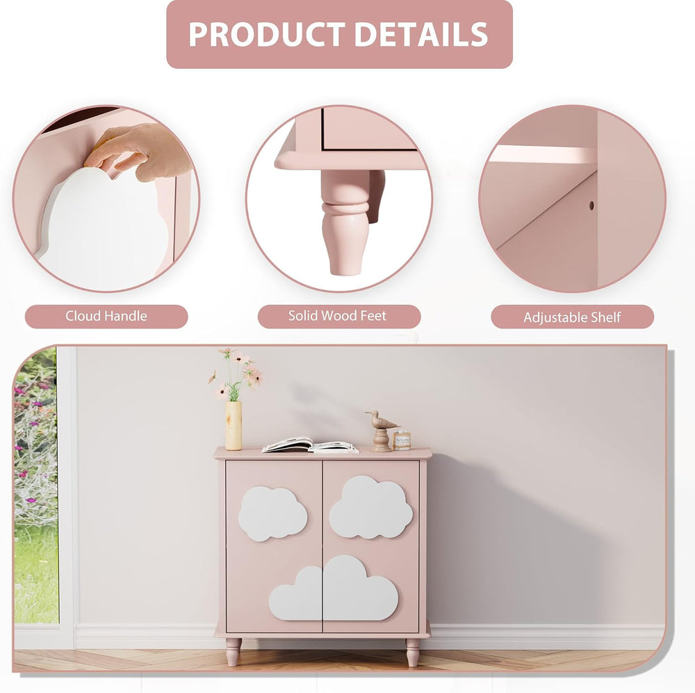 Anbuy Sideboard Buffet Cabinet with Storage 2 Doors, 31.5'' Cloud Buf...