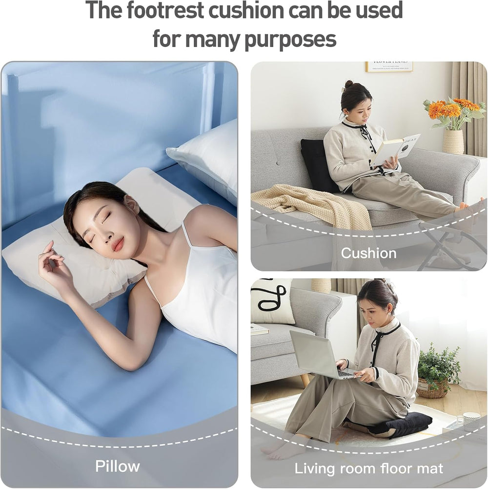 LITA Folding Footrest Stool, Portable Ottoman Foot Rest, Upholstered Small Fo...