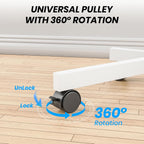 Rolling TV Stand for 23-60 Inch LCD LED Flat/Curved TVs/Screens | 2 Height Adjustable Mobile TV Floor Stand with Shelf / Locking Wheels up to 88Lbs, Tilt TV Cart Max VESA 400x400mm, White