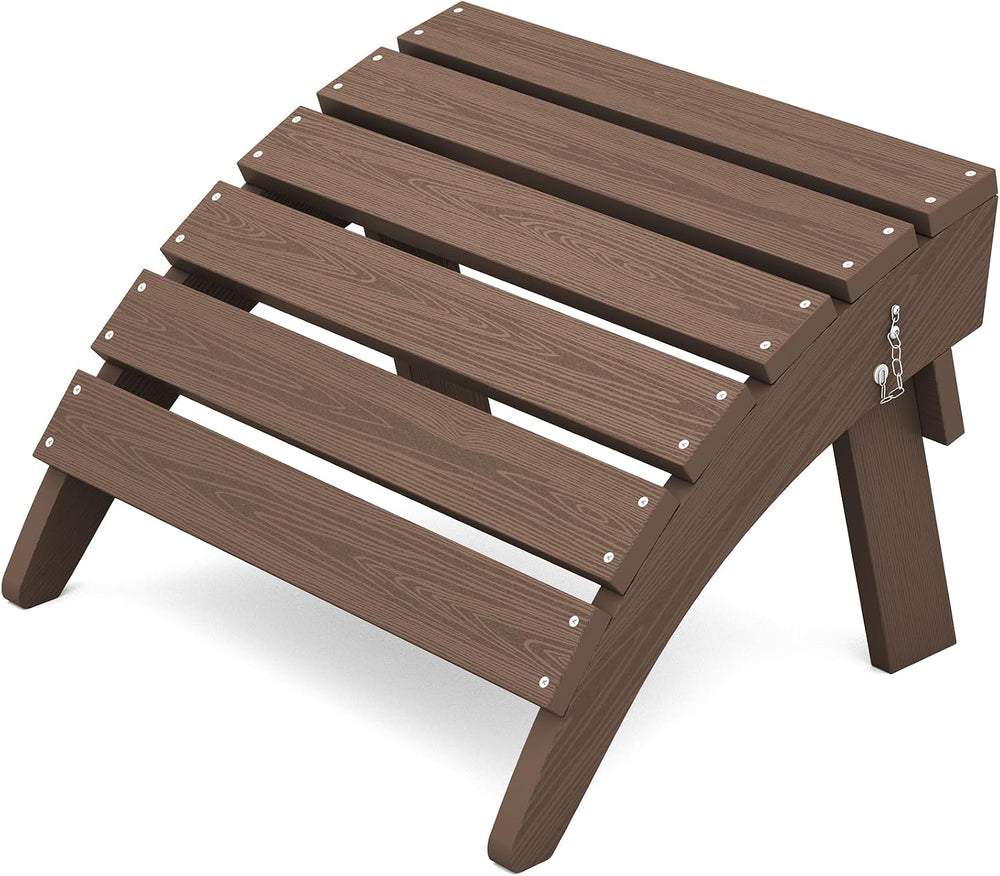 Folding Adirondack Ottoman for Adirondack Chair, Brown