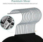 Velvet Hangers Space Saving Non Slip Pant Velvet Hangers, DUDUCOFU 6 Pack Black Multi Layer Clothes Hangers Closet Organizer for Pants Trousers Scarf