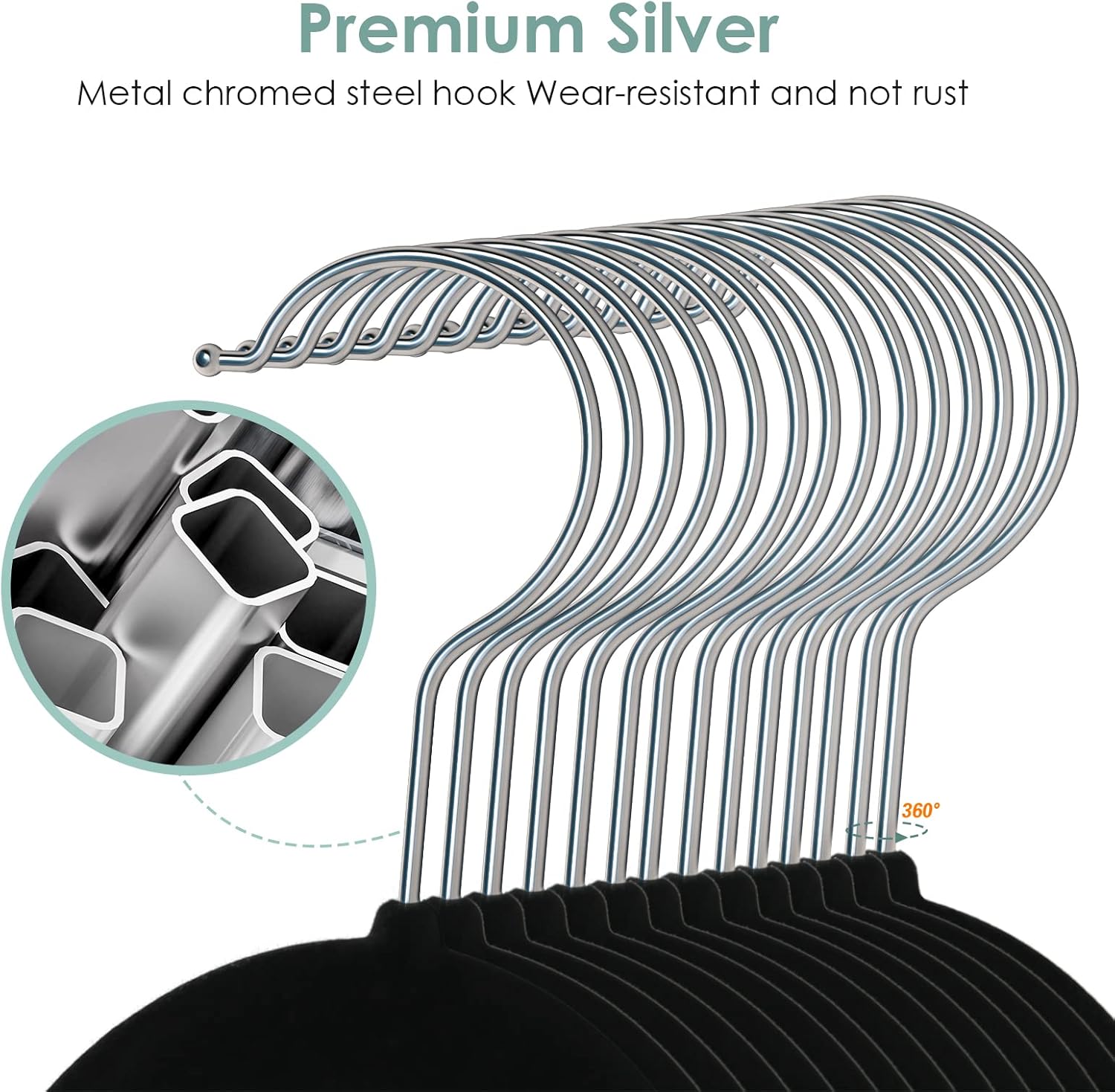 Velvet Hangers Space Saving Non Slip Pant Velvet Hangers, DUDUCOFU 8 Pack Black Multi Layer Clothes Hangers Closet Organizer for Pants Trousers Scarf