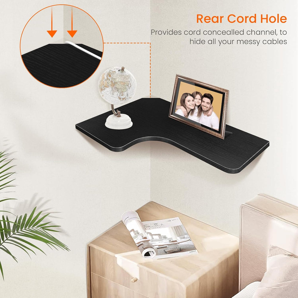 Homode Corner Shelves Wall Mounted, Set of 3 Floating Corner Shelves with Cor...