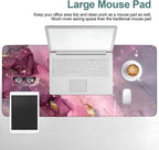 Pink Gaming Mouse Pad 35.4"x15.7"Desk Mat Anti-Slip Rubber Base & Durable Stitched Edges for Gamers Smooth Mouse Writing Surface for Desk Office/Home