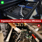 Makerfire 40PCS Magnetic Wrench Organizer for Tool Box Drawer Organization and Storage, Modular Wrench Holder/Rack Set with Metric & SAE Labels (Black)