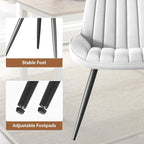 Modern Dining Chairs Set of 4,Upholstered Dining Room Chairs with Thick Cushions,Fabric Comfy Dining Chairs with Metal Legs for Dining Room White