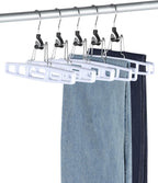 AMKUFO 20 Pack Pants-Hangers Skirt-Hangers, Plastic Pant-Hangers-for-Women Men, Pants-Hangers-Space-Saving, Clamp Hangers-for-Pants Jeans Shorts Tie Belt