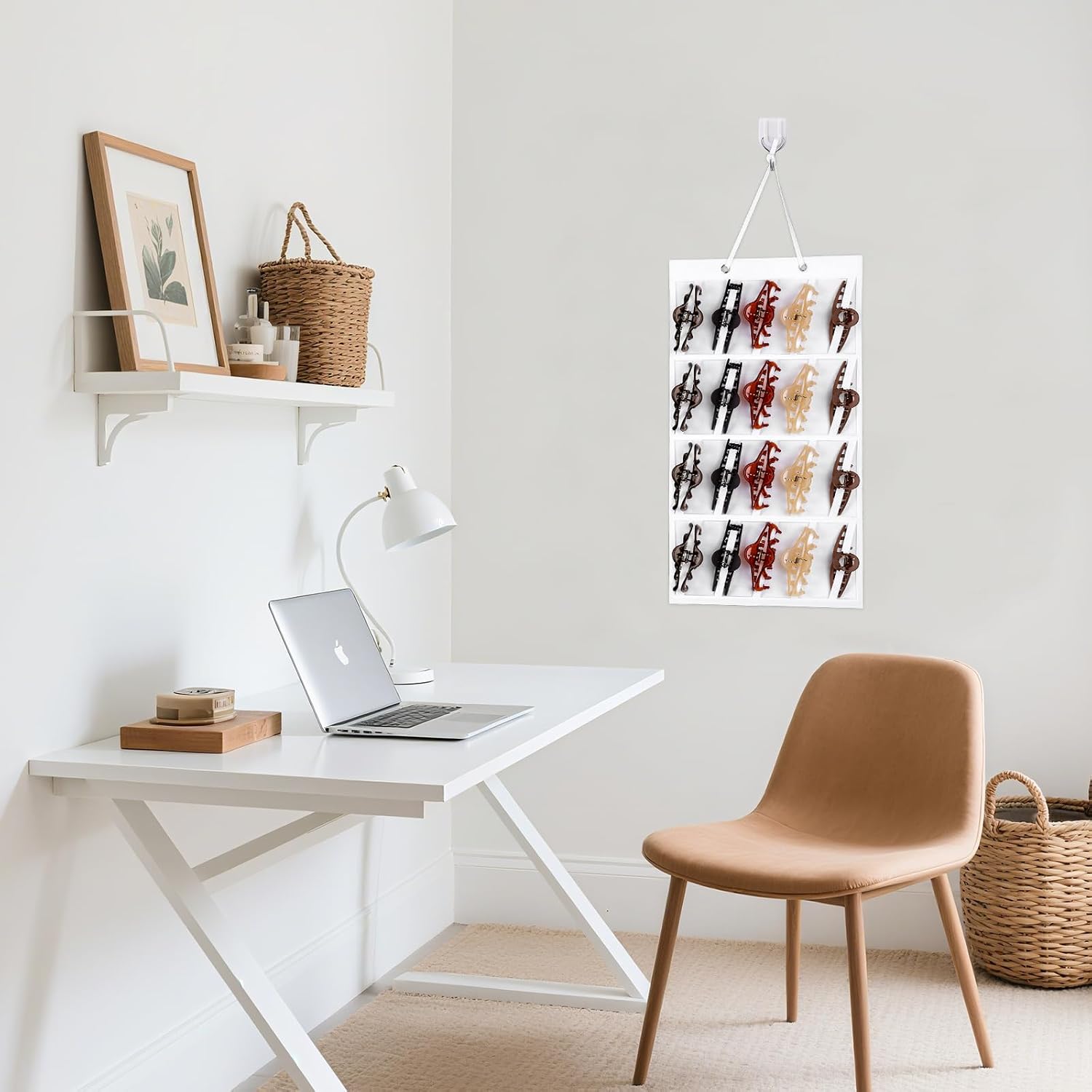Claw Clip Organizer, 5 Tier Hanging Hair Clip Organizer, Hair Clips Holder for Wall, Door, Closet(NO ACCESSORIES INCLUDED)