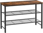 Kitsure Shoe Rack for Closet, Shoe Storage, 29.5" Wide - 3 Tier, Brown | Space-Saving Shoe Organizer with Leveling Feet, Sturdy & Rust-Proof Wooden Shoe Rack for Entryway, Bedroom, Living Room
