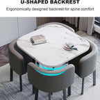Reception Desk for Spaces with Lockable Drawer, Compact Office Counter Desk Counter Modern Front Lockable Drawers,Modern Round Square Dining Table Set with 4 Chairs Conference Table & Recept
