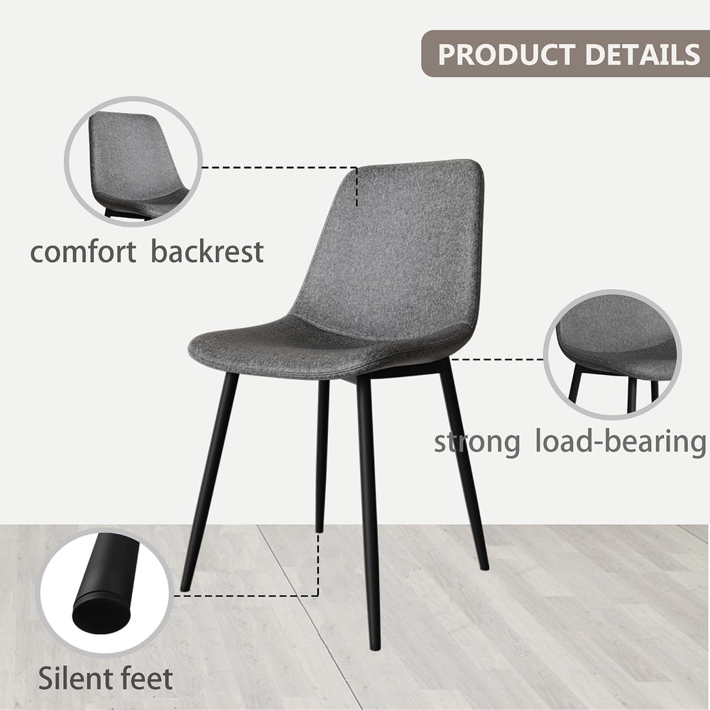 Modern Dining Table Set for 4, Wooden Kitchen Table and Chairs Set,5 Piece Di...