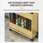 Movable Large Capacity Metal Umbrella Stand Rack with Drip Tray, Tiered Umbrella Organizer Holder, Can hold 15/24/33 umbrellas, for Commercial, Hotel, Entryway(Black,Medium)