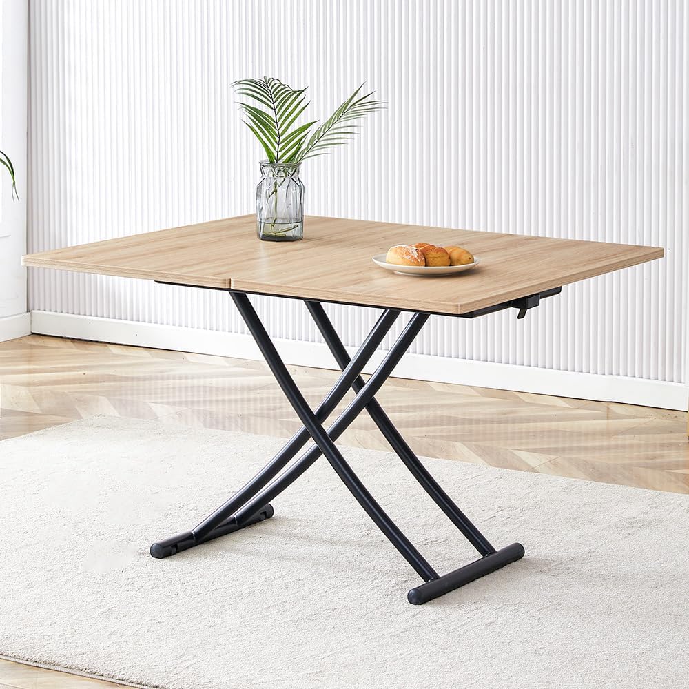 Adjustable Height Coffee Table to Dining Table, Lift Top Foldable Dining Tabl...