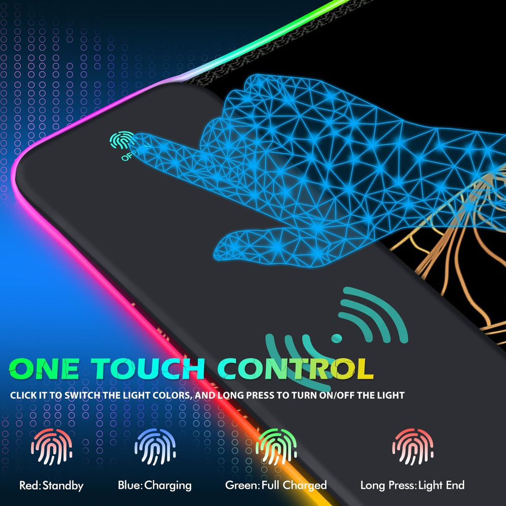 ToLuLu RGB Wireless Charging Gaming Mouse Pad, 7.5/10/15W 10 Light Modes LED ...