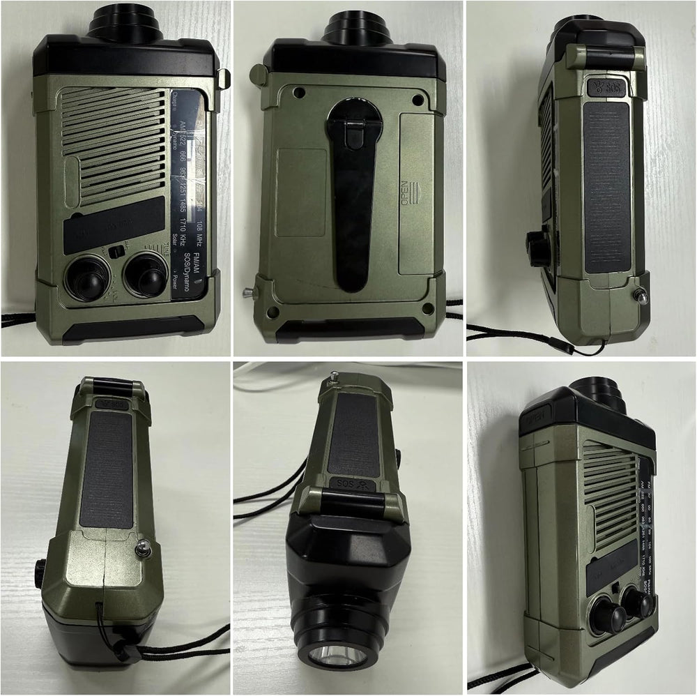 Weather Radios Portable AM FM for Work, Emergency Outdoor Radio Solar/Hand Cr...