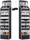 Over the Door Organizer Storage - 5 Tier Hanging Storage shelves Door Organizer with Pockets, Anti Tilt 44 lb Load Behind Door Organizer for Bedroom,Nursery,Bathroom,Kitchen,Dorm,Shoe - 1 Pack, Black