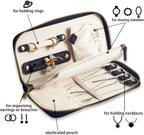 Travel Jewelry Organizer Case - for Tangle-Free Necklaces, Earrings, Rings, Bracelets Storage, Travel Essentials, Fashion Portable Jewelry Travel bags for Women - Medium Black