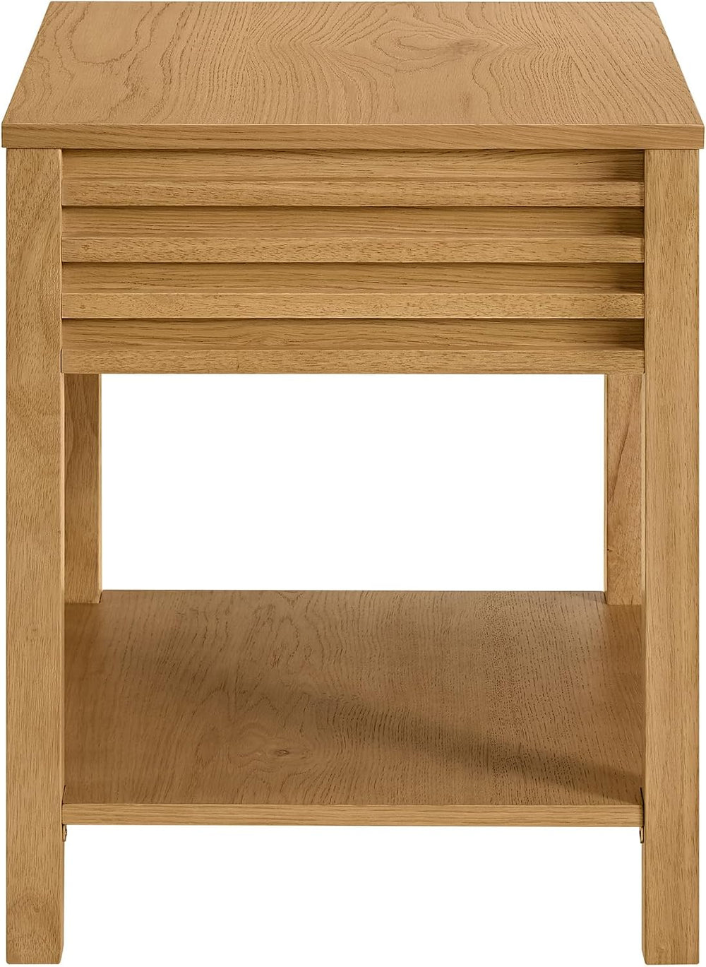 Martin Svensson Home Julian Genuine Oak Wood End Table, 20 Inch Square, Mid C...